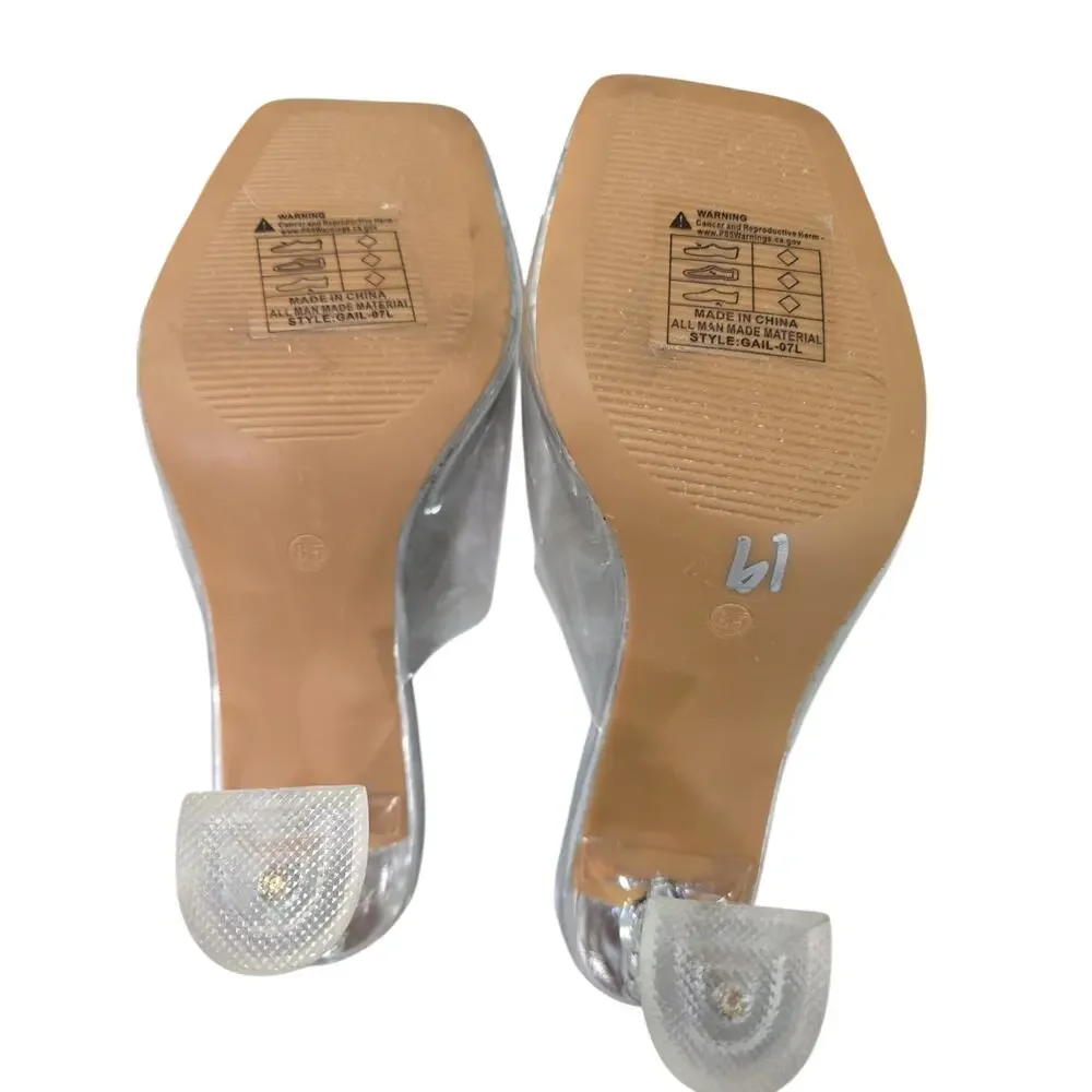 Olivia + Kate Clear Slides with Sunburst Rhinestone Embellishment